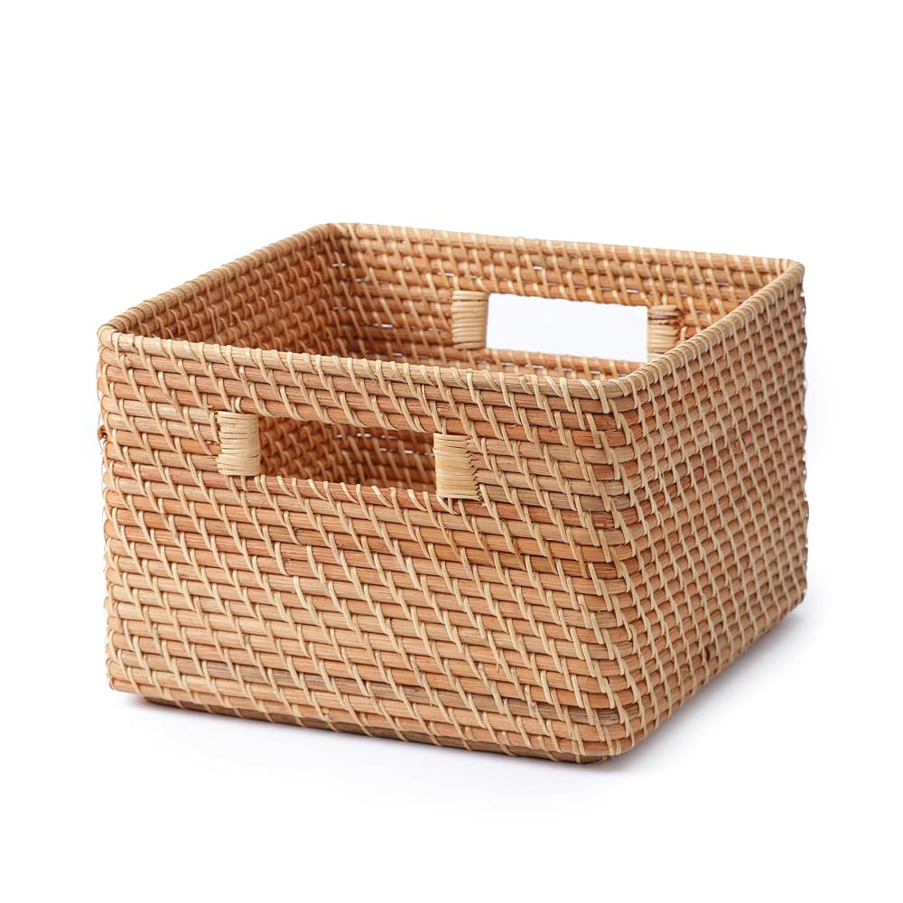 Прямоугольная плетеная корзина MUJI, штабелируемая, ротанг, большая V Прибл.. Ш35 x Г36 x В24см 18021826 Корзина