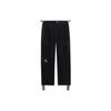 Li Ning Plain Butterfly Letter Embroidery Drawstring Casual Pants Men Bottoms Black AKXR643-2