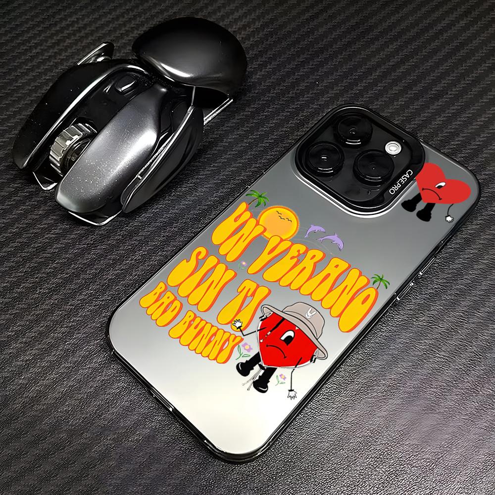 Чехол для телефона Bad Bunny X100pre для iPhone 13 Pro Max 15 Pro 14 Plus 12 X XS Max XR 11 Pro Модный цветной серебристый чехол