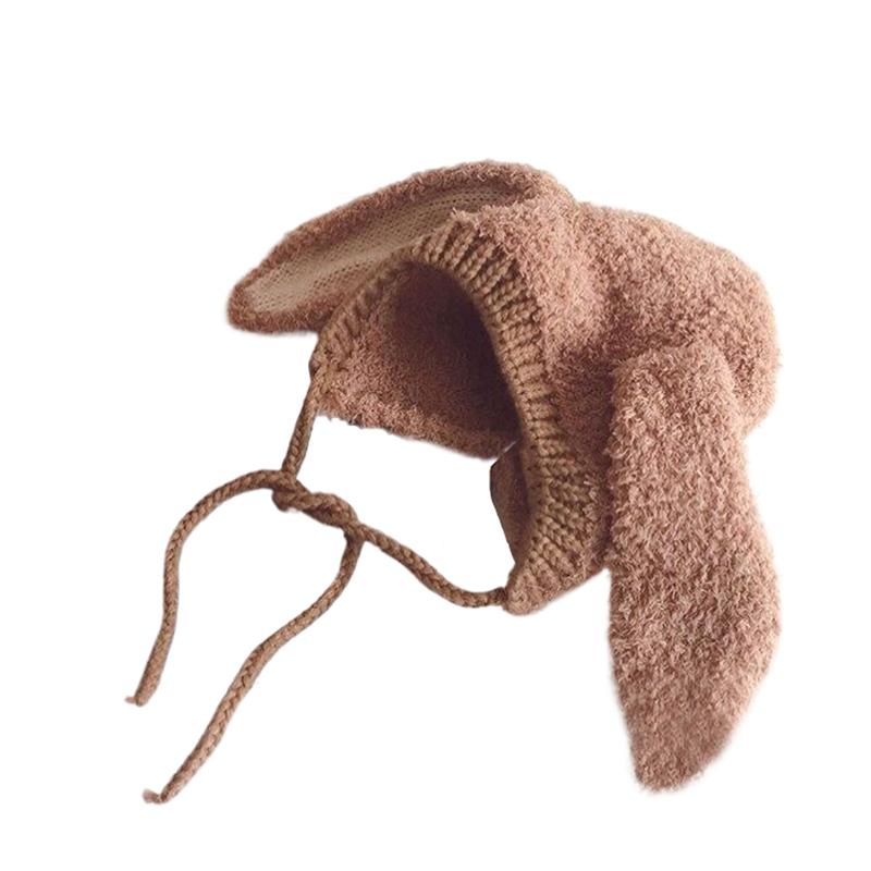 Мультяшный кролик детская плюшевая шапка однотонная с длинными ушами шапка для младенцев мальчиков и девочек зимние теплые шапки для защиты ушей малышей