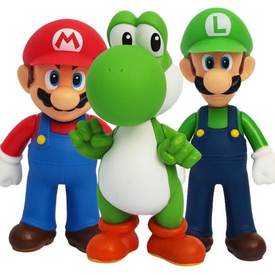 Super Mario Brothers 12 см ПВХ Фигурки Действия - Марио, Луиджи и Йоши Коллекционный Набор