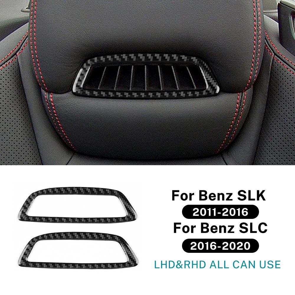 For Mercedes Benz SLK R172 2011-2015 2016 SLC 2016- Real Soft Carbon Fiber Car Seat Headrest Panel Interior Trim Sticker