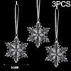 12/1pcs Crystal Snowflake Icicle Christmas Ornaments Xmas Tree Hanging Pendants Holiday New Year Party Transparent Decoration
