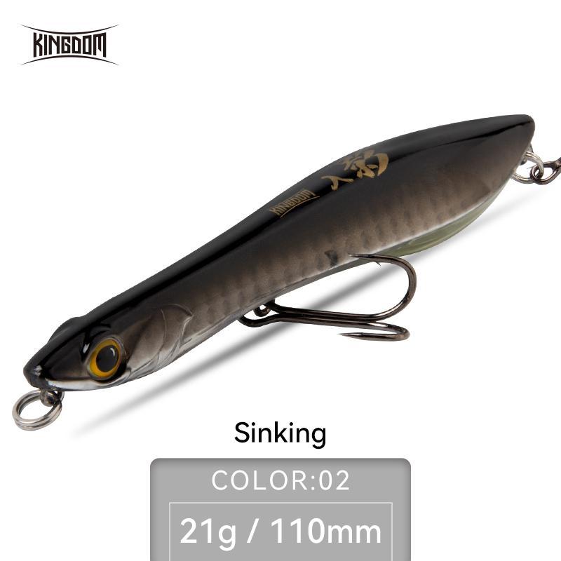Kingdom Плавающая рыболовная приманка-карандаш 95 мм 110 мм тонущая жесткая приманка для дальнего заброса, приманка для ловли рыбы, поплавки для приманки для ловли щуки