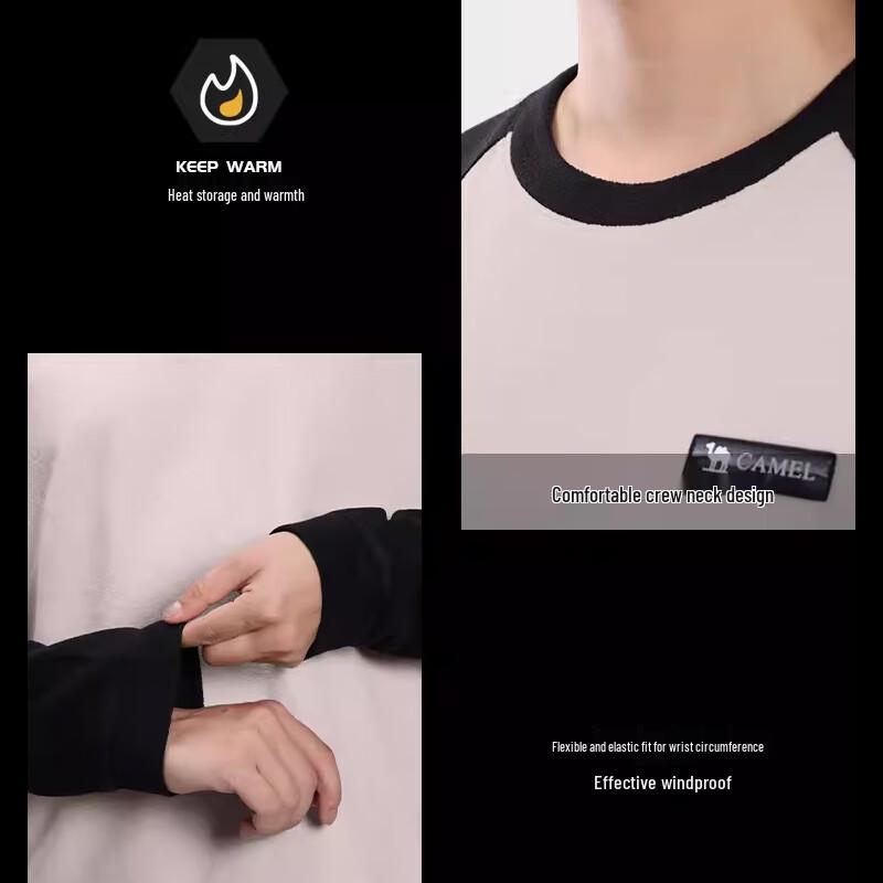 CAMEL 220g Lightweight Thermal Fleece Base Layer T-Shirt