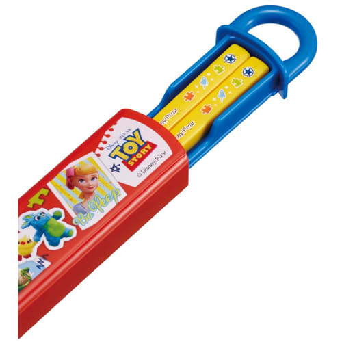 Skater Bento Chopstick Case Set, 16.5cm Chopsticks for Kids, Antibacterial, Disney Toy Story 24, Easy-Open Slide-Open, Made in Japan (ABS2AMAG-A)