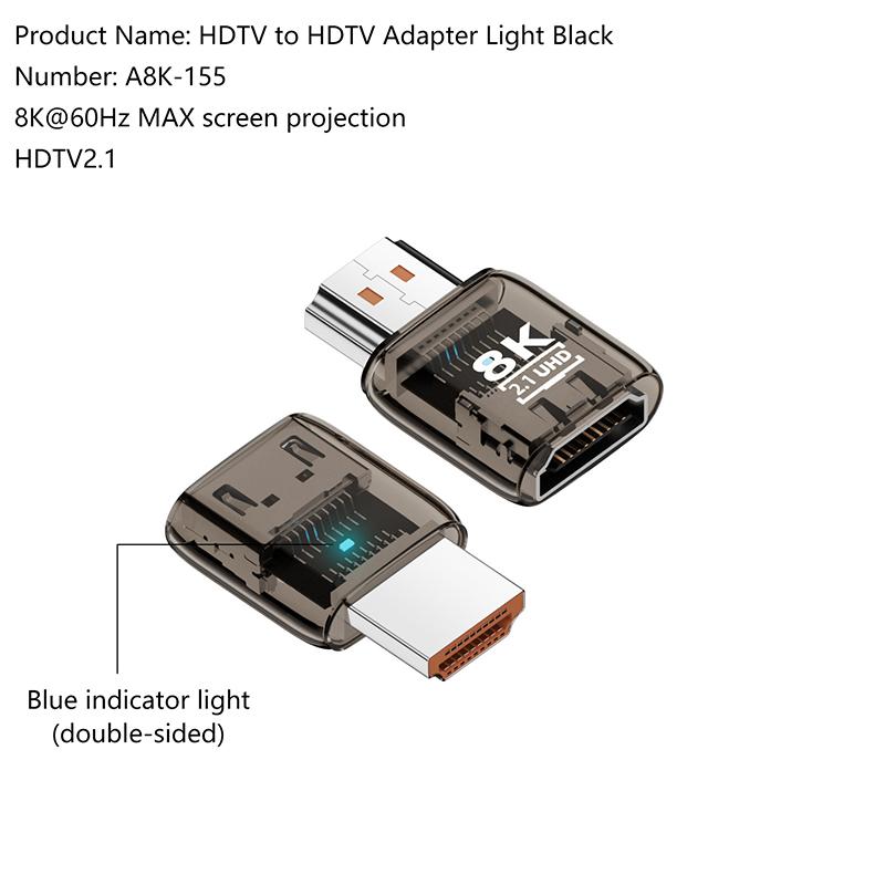 HOT! 2.1 Male To Female Adapter 8K@60Hz Male To Female Connector Up Down Angle 90 270 360 Degree For HDMI Cable PC Laptop HDTV