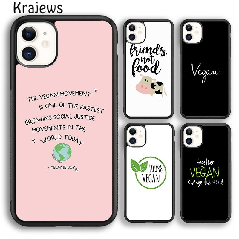 Krajews Love Animal Vegan Quotes Soft Phone Case Cover For IPhone 18 17 Air 16 15 14 plus 11 12 13 pro max coque Fundas