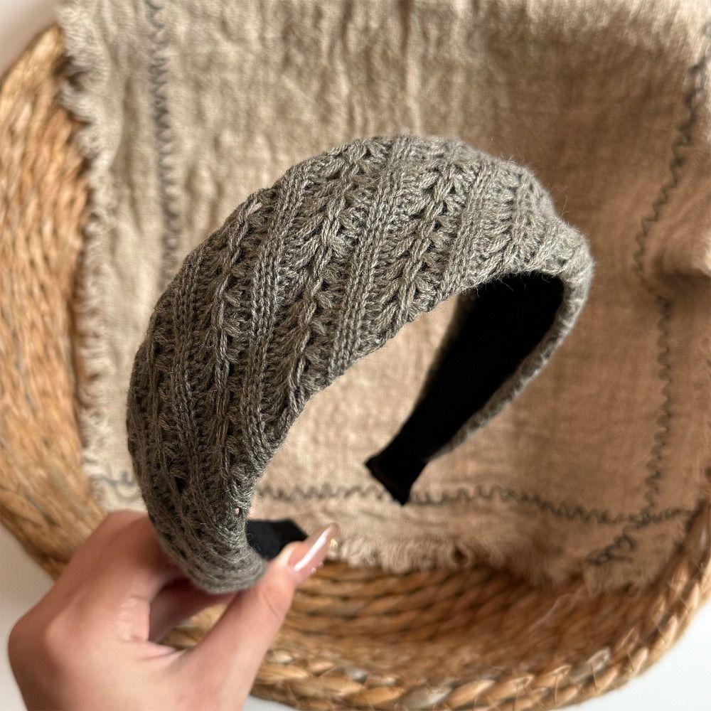 Wide Edge Knitted Headband Knit Warm Hair Band Sweet Woolen Hairband Outdoor