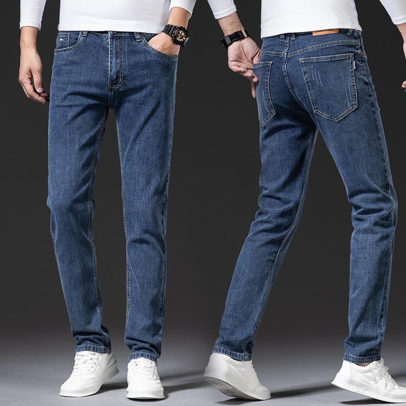 Autumn Men'S Stretch Jeans Thick Loose Small Straight Pants Men'S Versatile Casual Pants