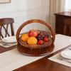 Деревянная фруктовая корзина с сердцевидной перегородкой, резной декоративный поднос для сервировки фруктов, орехов, закусок, многофункциональный домашний декор