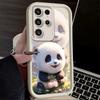 Чехол Panda с рисунком "Пей чай с молоком" для Samsung Galaxy A15 A55 A54 A35 S25 S24 S23 S22 Ultra S21 Plus S20 FE Ударопрочный силиконовый чехол
