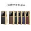 Роскошный Чехол-Защита Петли из Электроокрашенной Кожи для Samsung Galaxy Z Fold 8 Ultra Fold 7 6 5 4 3 С Защитой Экрана для S Pen