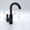Bathroom Basin Faucets Black Sink Faucets Hot Cold Water Mixer Crane White Deck Mounted 360° Rotating Universal Water Taps