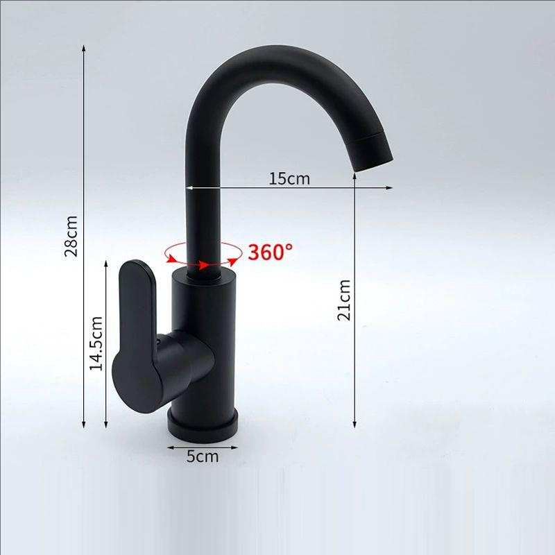 Bathroom Basin Faucets Black Sink Faucets Hot Cold Water Mixer Crane White Deck Mounted 360° Rotating Universal Water Taps