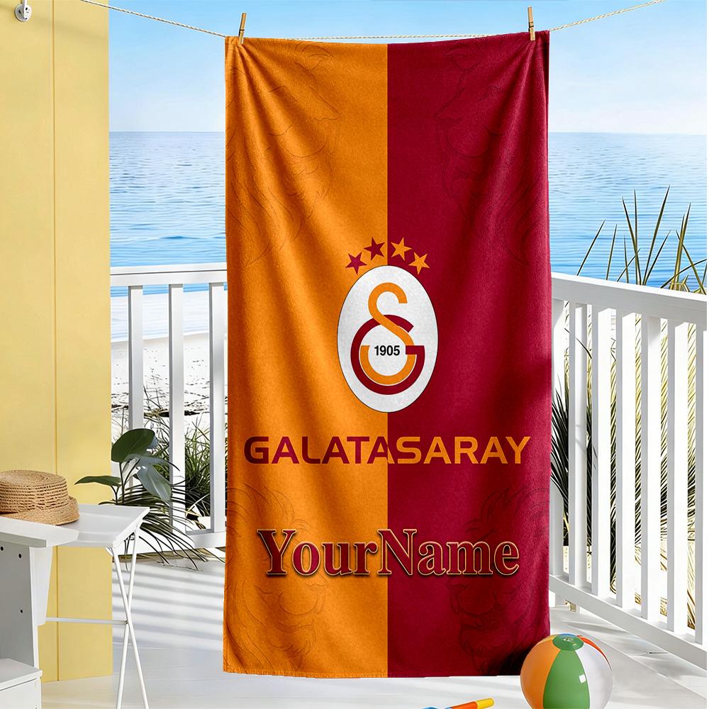 Galatasaray Personalized Name Beach Towel High Absorbency Quickdry Perfect For Traveling Yoga Camping And Swimming