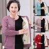 Old Women Sweater Single Breasted Keep Warm Plus Size Buttons Knitted Sweater Coat Streetwear