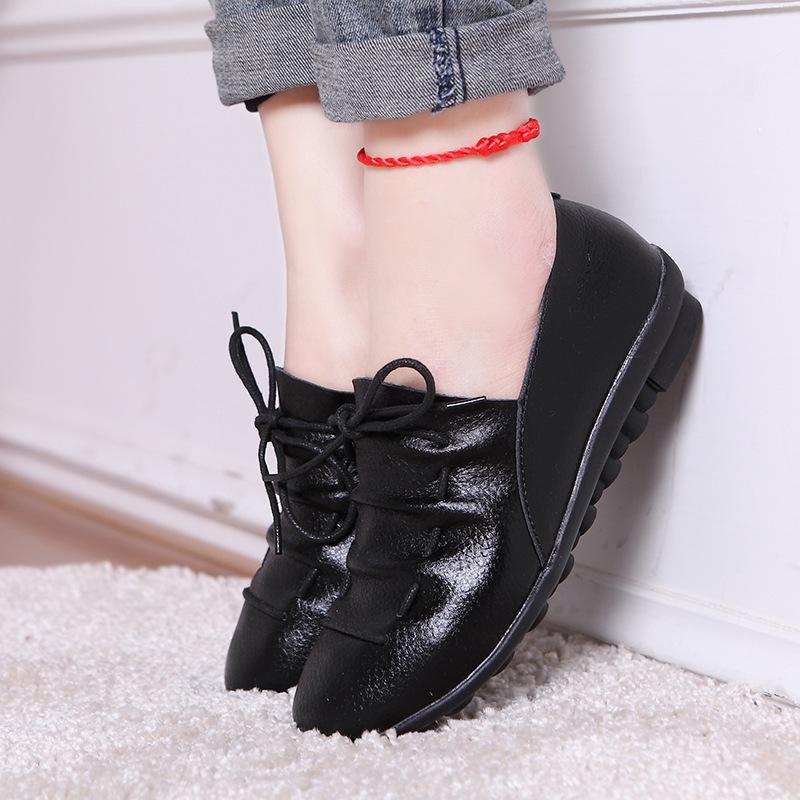 Туфли женские вечерние женские туфли на плоской подошве из натуральной кожи базовые женские туфли на шнуровке весенне-осенние туфли fgb5