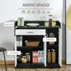 Modern Kitchen Cabinet in MDF with 2 Cabinets, 1 Drawer and Adjustable Shelves, 90x40x90 cm