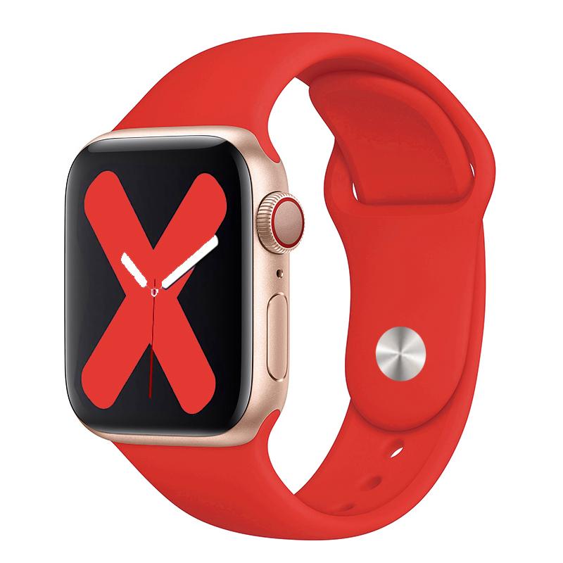 Ремешок для Apple Watch 44мм 45мм 40мм 41мм 42мм 46мм Спортивный силиконовый ремешок для смарт-часов Браслет iWatch Серии 10 9 8 11 SE 3