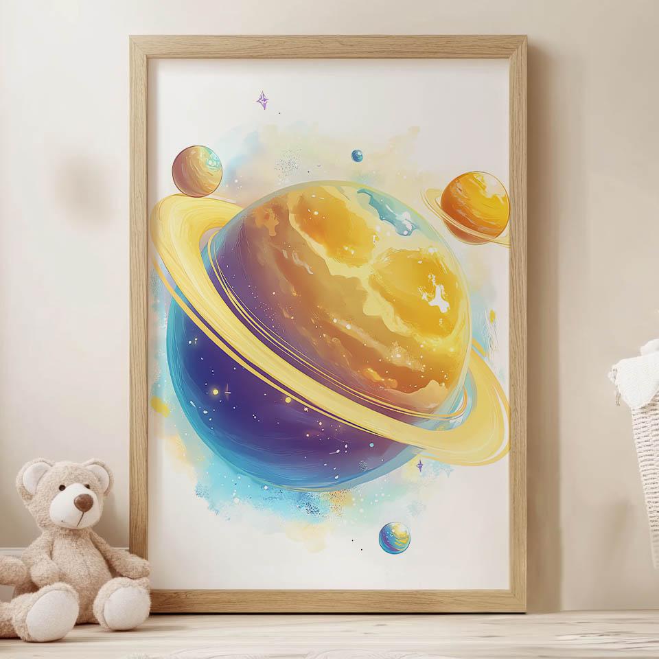 Постер Космическая Гармония Постер Космическая Гармония, 30X40 См, Алюминиевая Золотая Рама, Матовая Бумага 230 Г/м²