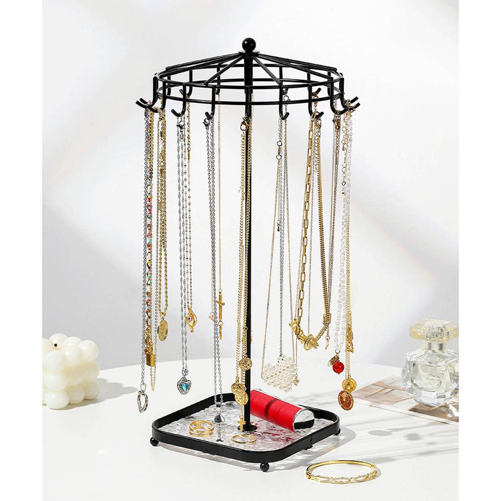 Съемная вращающаяся подставка для ожерелий, держатель для ювелирных изделий, подставка для хранения ожерелий, идеально подходит для домашнего и делового использования