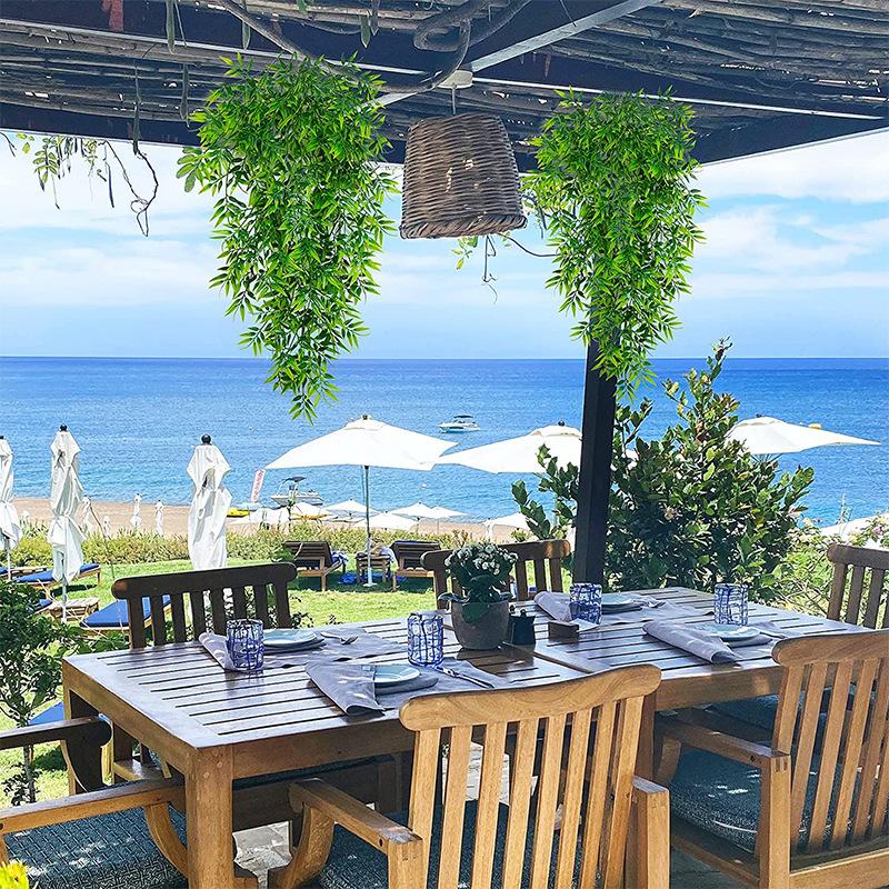 80 см искусственный цветок бамбуковый лист ротанг искусственный зеленый лист виноградная лоза украшение для дома на открытом воздухе подвесное растение свадебные украшения