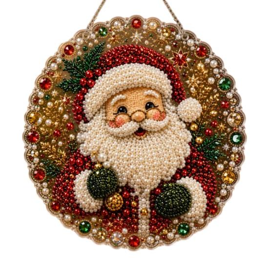 Набор для алмазной вышивки Рождественский ornament, Набор для подвешивания с искусственным жемчугом, DIY 3D бусины, Ручная работа, Праздничный декор для дома, Арт-ремесло, Акриловая панель с драгоценными камнями для окна,
