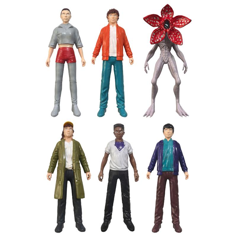 6 шт. Новые фигурки Stranger Things Ужасы Стиль Одиннадцать Монстр Аниме Коллекция Милая Игрушка Подарок Фанаты ПВХ ТВ для Детей Дружелюбная Развлекательная Веселье Игра Безопасная
