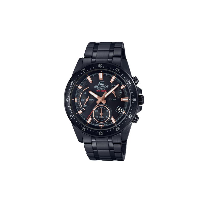 Casio EDIFICE Водонепроницаемые Универсальные Черная Цепочка Кварцевый Механизм Стальной Ремешок Японские и Корейские Часы Мужские Часы Черный Циферблат EFV-540DC-1B