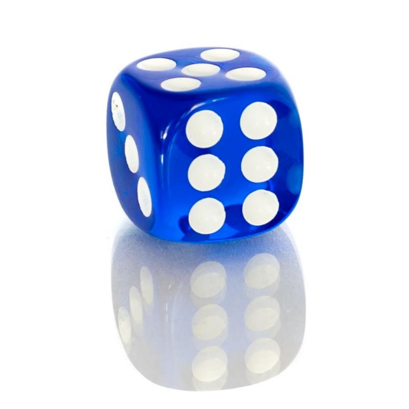 D6 1.6 Rpg Navy Blue Transparent Six-Sided Dice