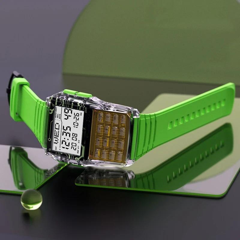 Ретро Квадратные Студенческие Спортивные Электронные Часы Водонепроницаемые Светящиеся Многофункциональный Калькулятор Книга Телефонных Номеров Наручные Часы для Активного Отдыха