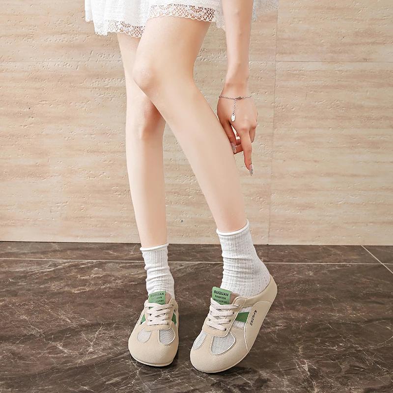 Модная женская обувь 2025 Бренд Закрытый носок Женские тапочки Модные уличные На шнуровке Сетка Новинка Бестселлер Удобная Повседневная обувьzapatos