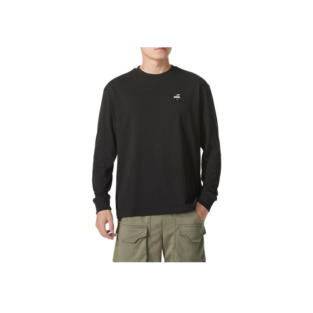 Puma Футболка свободного кроя с круглым вырезом и длинным рукавом для мужчин, цвет черный 628138-01