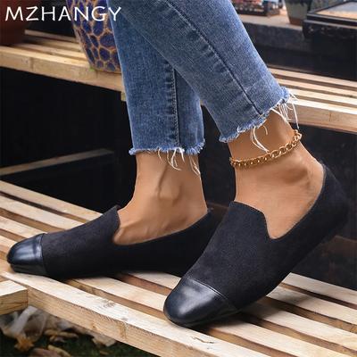 Модные замшевые женские туфли на плоской подошве, туфли-лоферы, модные повседневные кроссовки для женщин 2024 года, осенние туфли для прогулок, удобные, новые, Mujer De Zapatillas