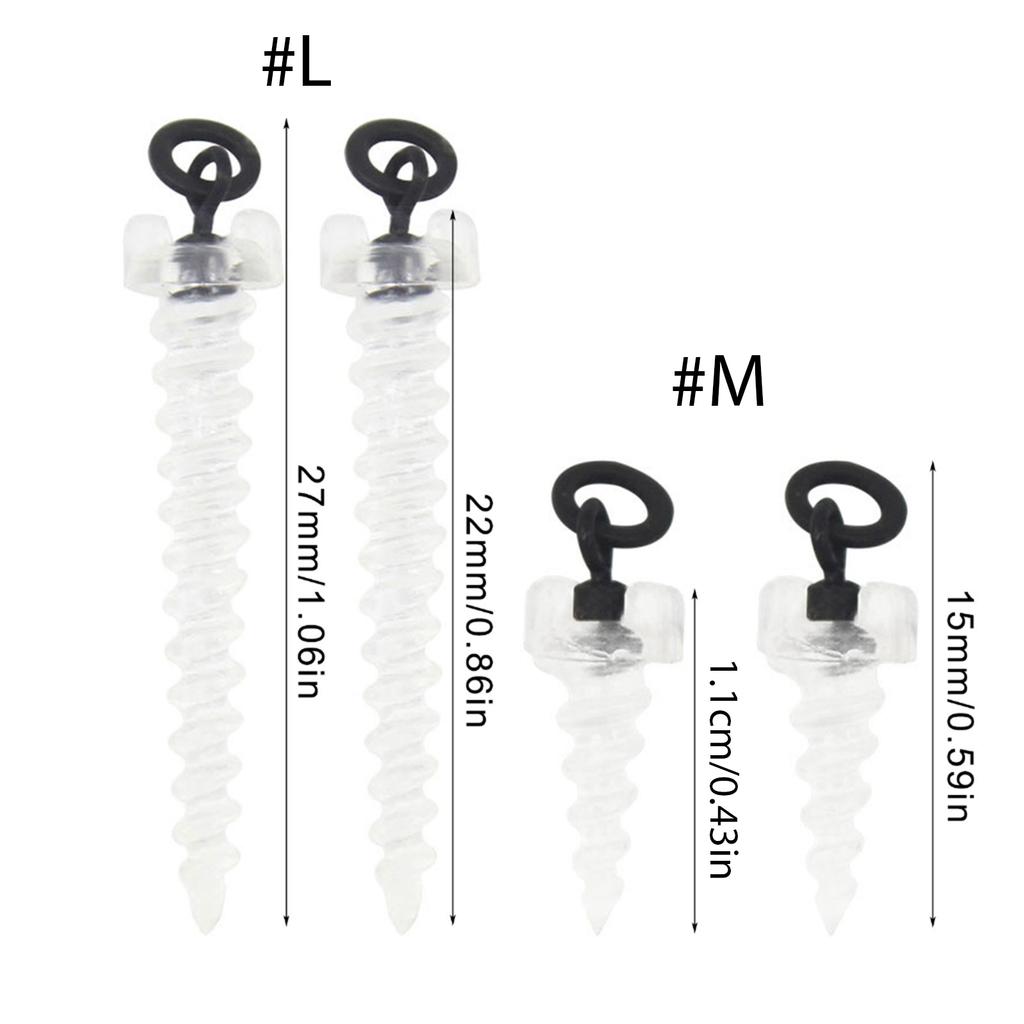 20Pcs Floating Bait Boilie Screws With Ring Swivel Hair Rig Hook Link Stop Beads Baits Screw Carp Fishing Accessories