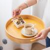 25/30/35/40cm Bamboo Pallet Round Serving Tray With Handles Wood Storage Tray Table Storage Plate For Home Kitchen Patio Party