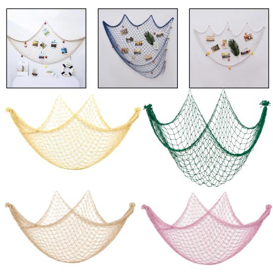 2 шт. Декоративные рыболовные сети, подвесные украшения, очень большие, самодельные настенные украшения в океанском стиле
