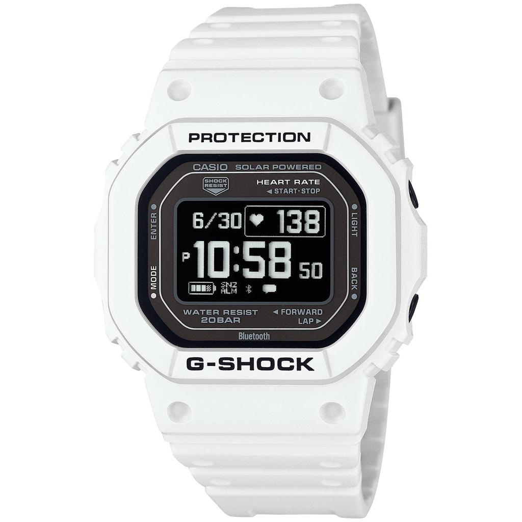 Casio Men's G-SHOCK Watch, G-SQUAD with Heart Rate Monitor, Bluetooth, DW-H5600-7JR, Authentic Japan Model, White