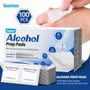 100Pcs Portable Alcohol Prep Pads Antiseptic Sterilization Swabs Wipes Cleanser 70%-80% Alcohol Content