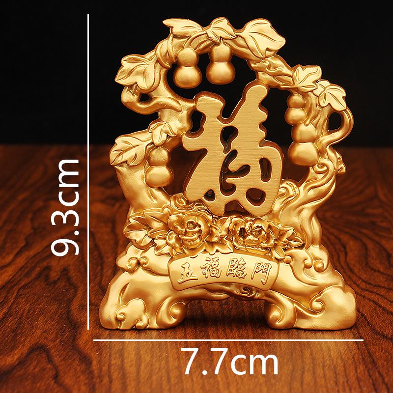 Wufu Linmen Alloy Ornament Fulu Metal Crafts Office Desktop Creative Ornament Wholesale Yiwu Gifts