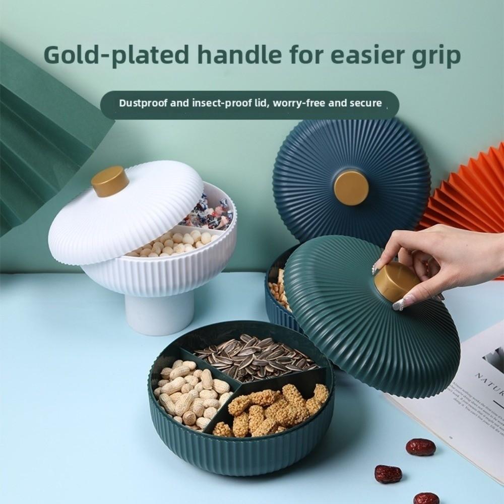 Round Dried Fruit Plate Storage Tray with Lid Serving Plates Candy Tray Snack Plate Entertaining