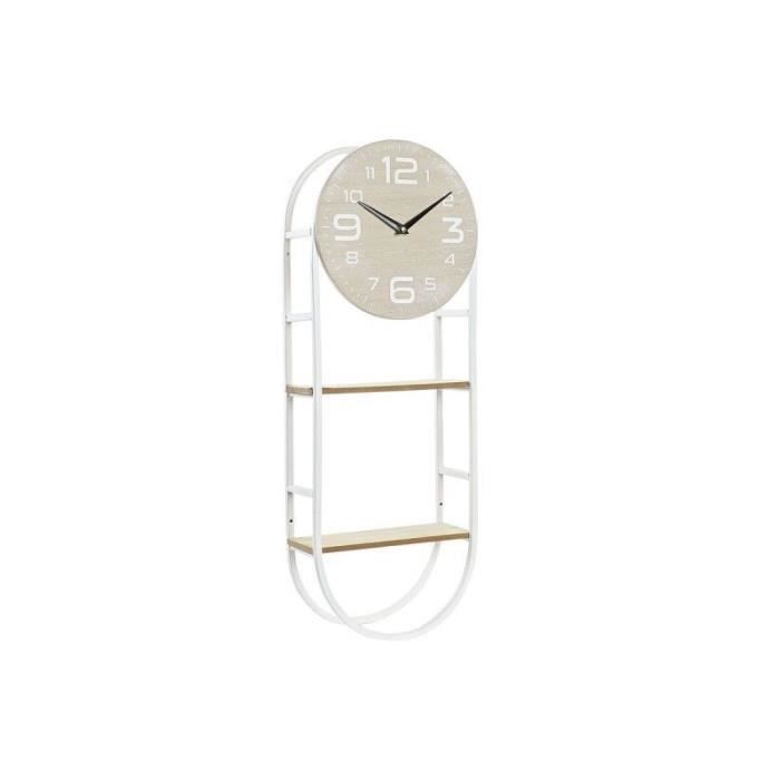 Horloge Murale - LANA DECO - Métal MDF Blanc - 25,5 x 11,5 x 71 cm - Contemporain - A suspendre