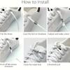 Elastic No Tie Shoelaces Flat Laces with Metal Lock for Sneakers Easy To Wear for Kids and Adults