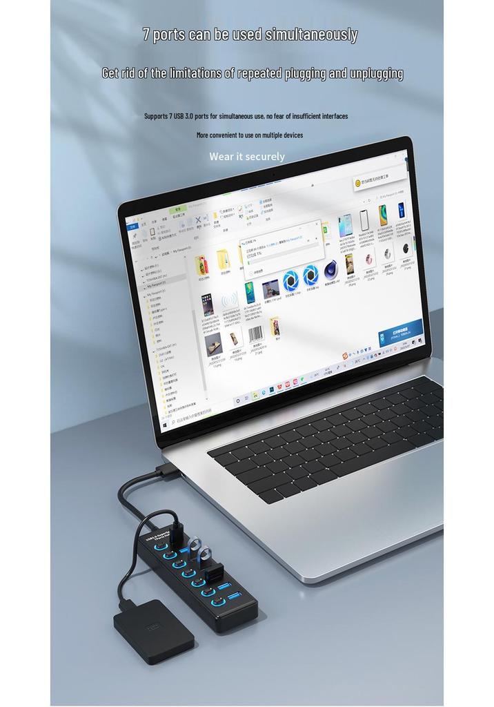 Высокоскоростной USB 3.2 хаб-разветвитель на 10 портов и док-станция