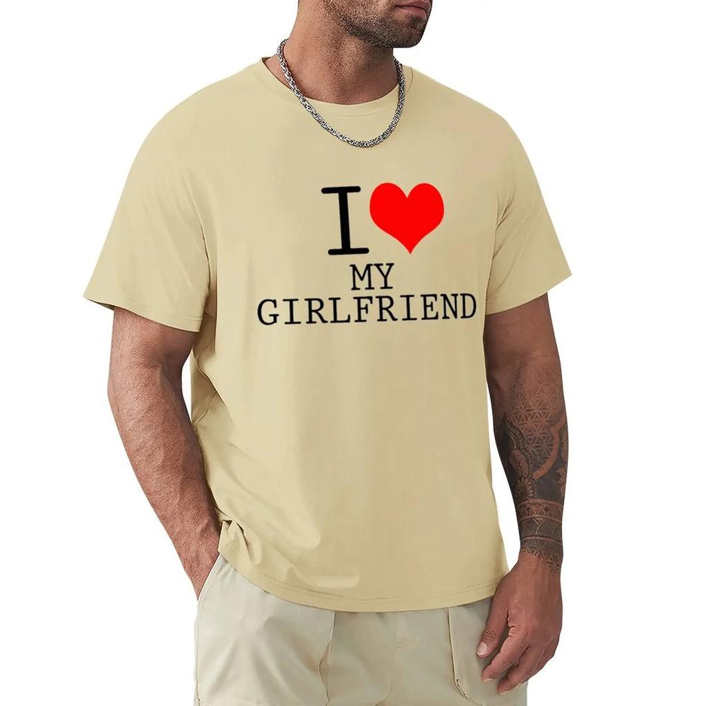 Футболка с надписью «Я люблю свою девушку» Футболка с коротким рукавом в стиле Харадзюку 100% хлопок Футболка с графикой Топы