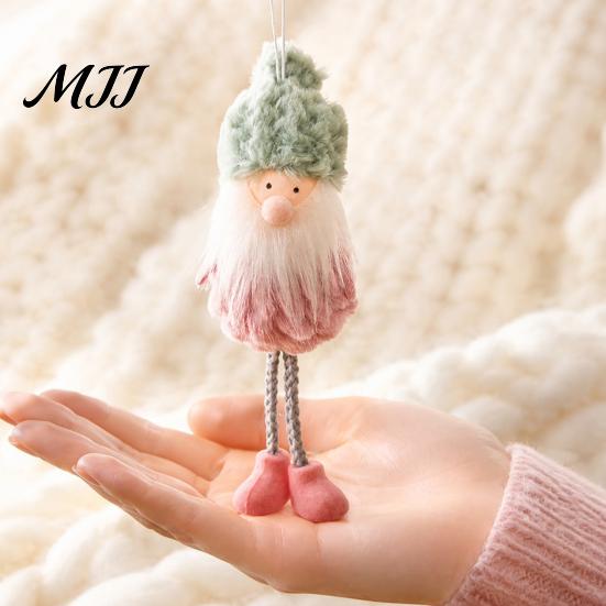 Мягкие пушистые елочные украшения, рождественские плюшевые ornaments, розовый, зеленый, искусственный мех, гном, уютная зимняя тема, подвесное украшение для стола, камина, домашний подарок