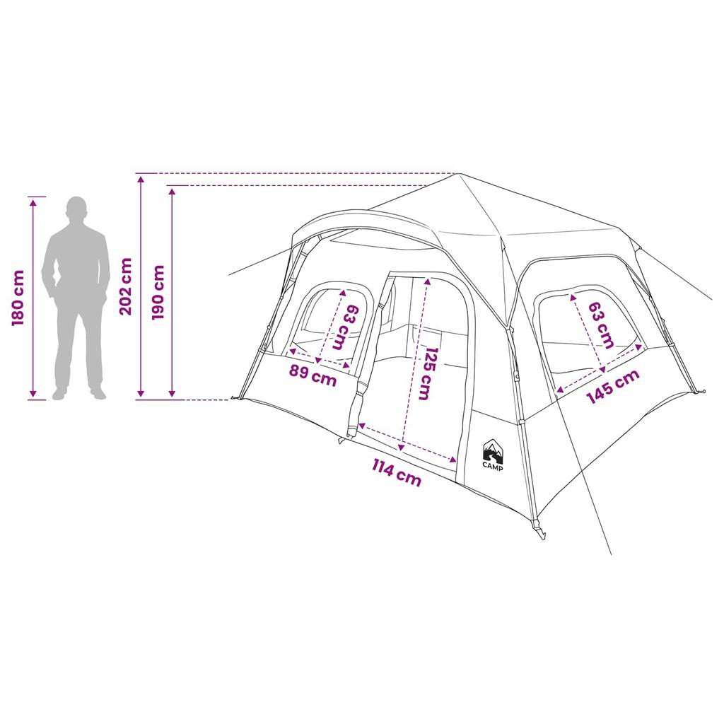 Instant Tent Green 340 x 280 x 190 cm