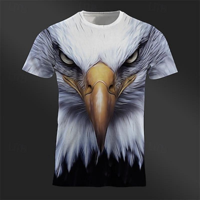 Men's Graphic Animal Eagle T Shirt Tee Top Short Sleeve 3D Print Designer Casual Street Style Sports Outdoor Holiday Going Out Summer Clothing