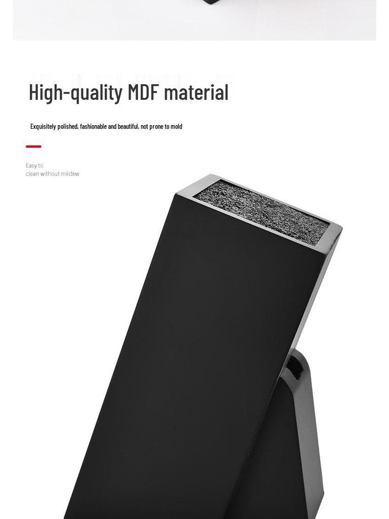 Деревянная подставка для кухонных ножей с черной вставкой - Многофункциональная стойка для хранения столовых приборов